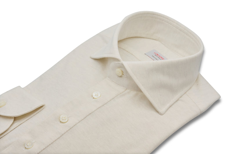 Polo Shirt White in Cashmere and Cotton - Italian Cotton Cashmere- Handmade in Italy