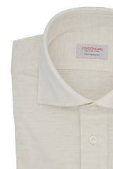 Polo Shirt White in Cashmere and Cotton - Italian Cotton Cashmere- Handmade in Italy