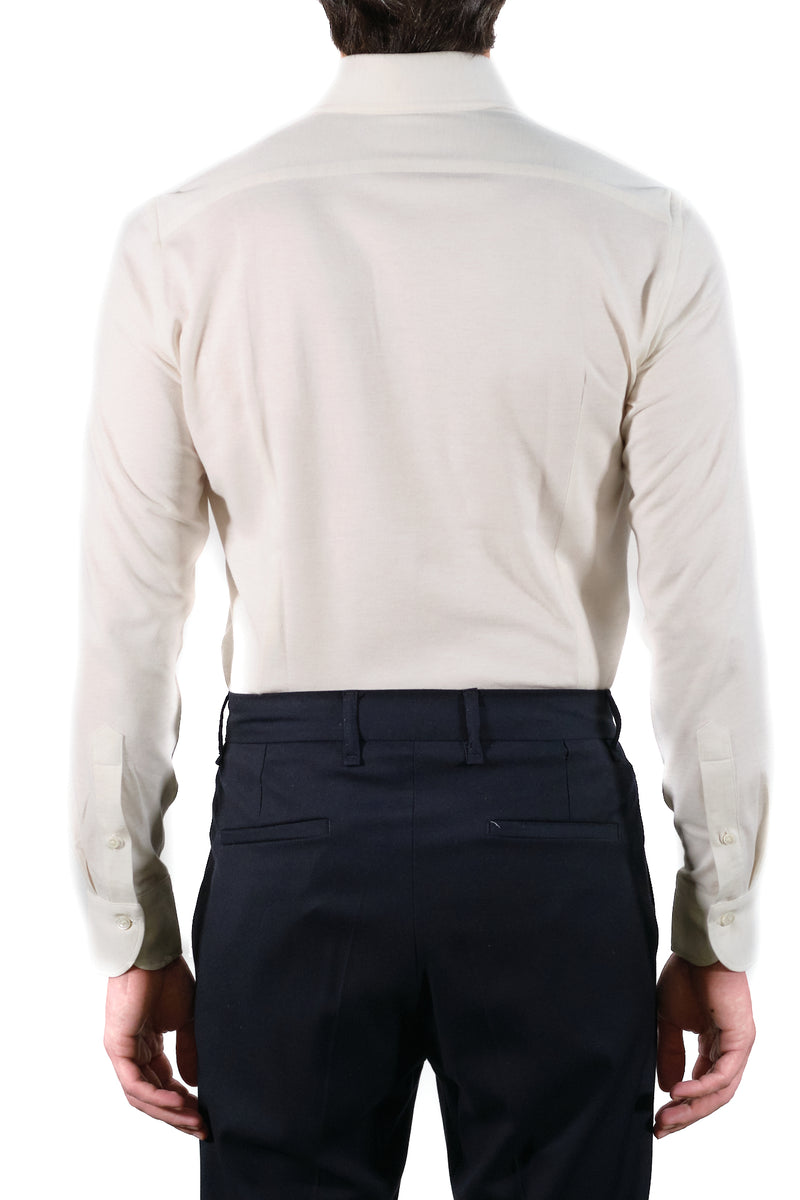 Polo Shirt White in Cashmere and Cotton - Italian Cotton Cashmere- Handmade in Italy