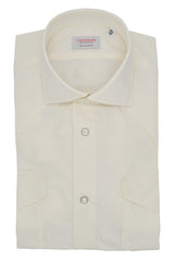 Creme Wool and Cotton Tex Shirt- Italian Cotton Wool - Handmade in Italy