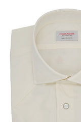 Creme Wool and Cotton Tex Shirt- Italian Cotton Wool - Handmade in Italy