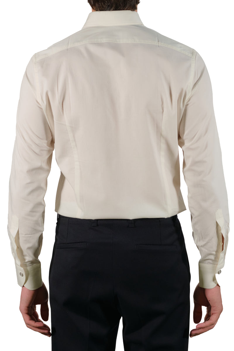 Creme Wool and Cotton Tex Shirt- Italian Cotton Wool - Handmade in Italy