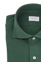 Jersey Green Shirt- Italian Cotton - Handmade in Italy