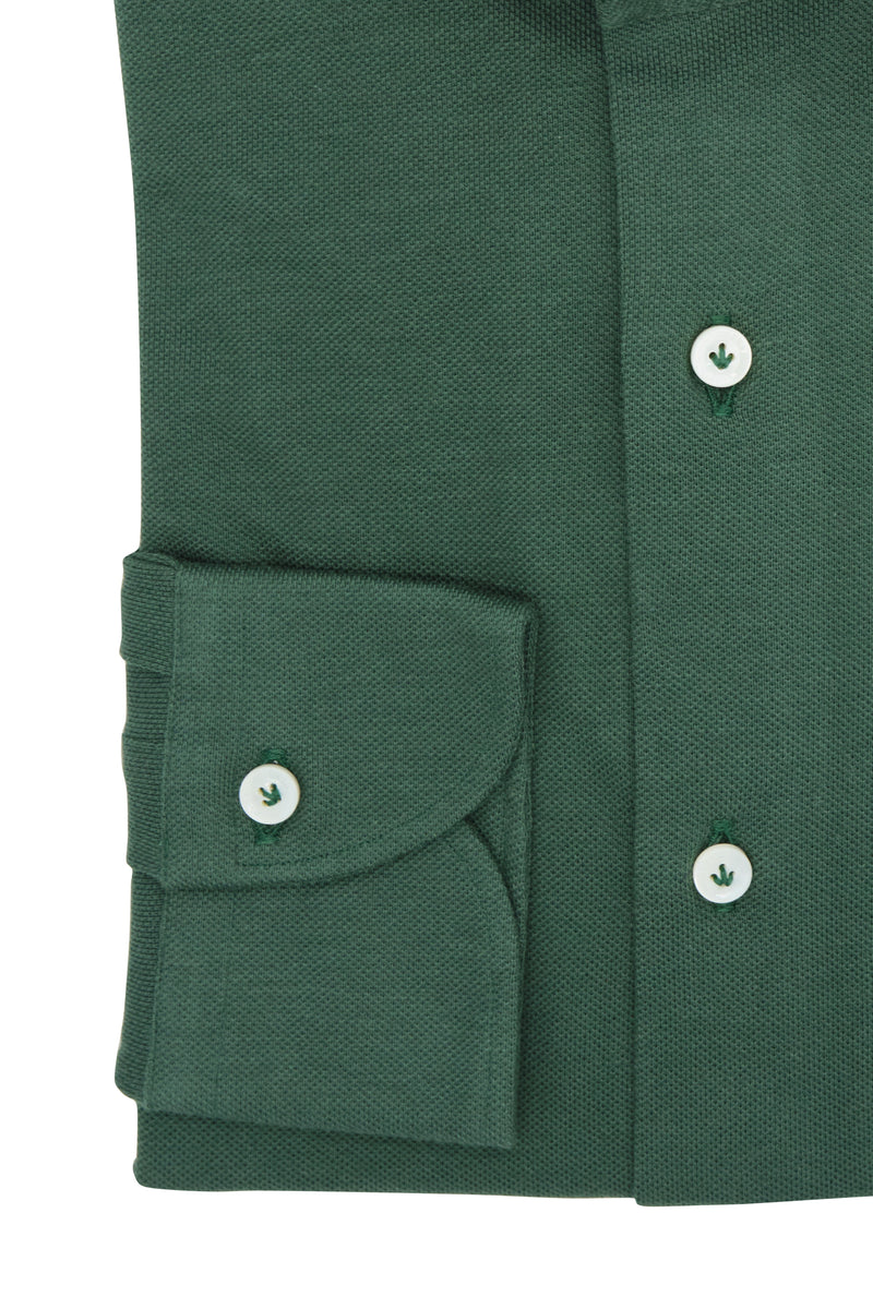 Jersey Green Shirt- Italian Cotton - Handmade in Italy