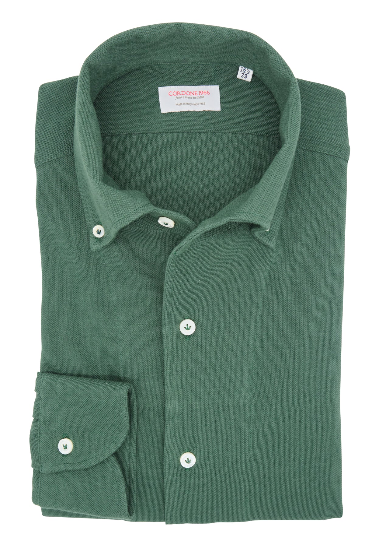 One Piece Button Down Green Jersey Shirt