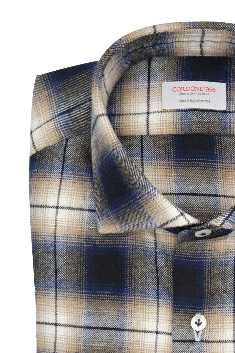 Monte Bianco Shirt - Italian Cotton Flannel  - Handmade in Italy