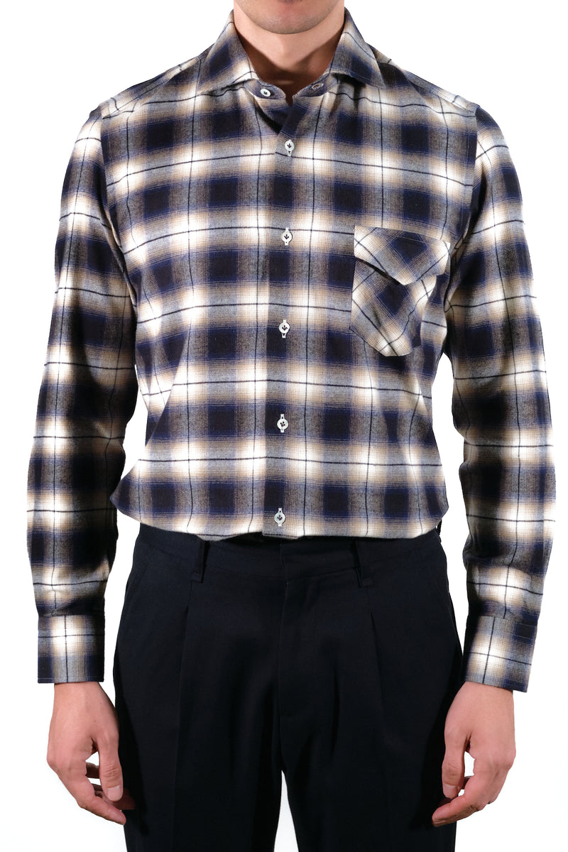 Monte Bianco Shirt - Italian Cotton Flannel  - Handmade in Italy