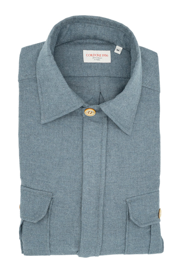 Safari Flannel Overshirt Azure