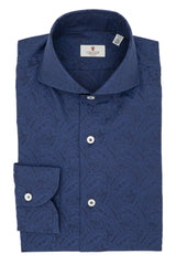 Dobby Shirt Blue Pasley