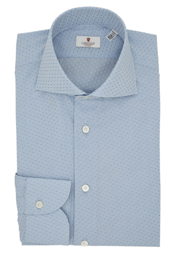 Dobby Shirt Azure Dots