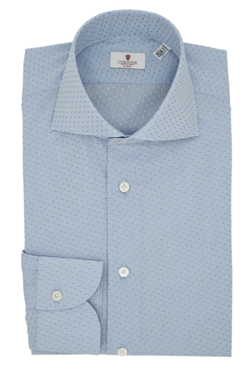 Dobby Shirt Azure Dots