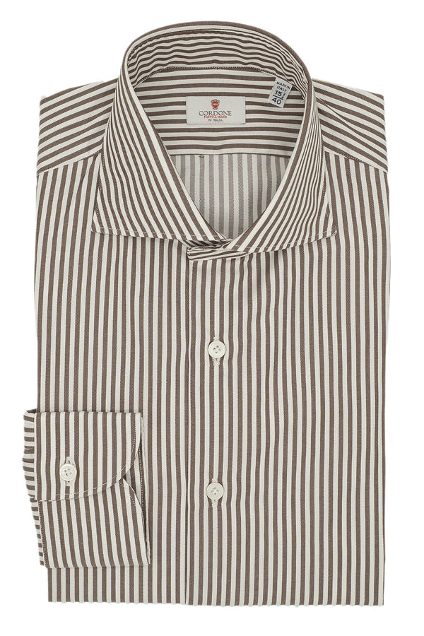 Striped Twill Shirt Brown - October Bundle
