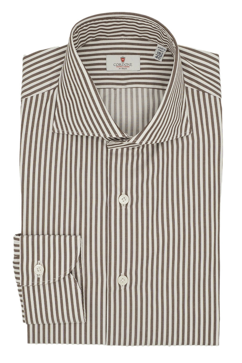 Striped Twill Shirt Brown - October Bundle