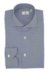 Easy Iron Pied-De-Poule Twill Shirt Blue - October Bundle