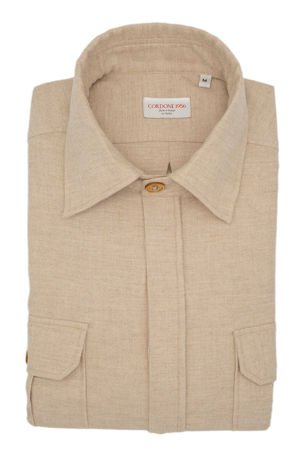 Safari Flannel Overshirt Beige
