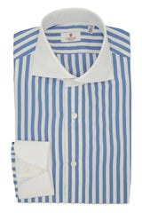 White Collar Bold Striped Azure Popeline - October Bundle