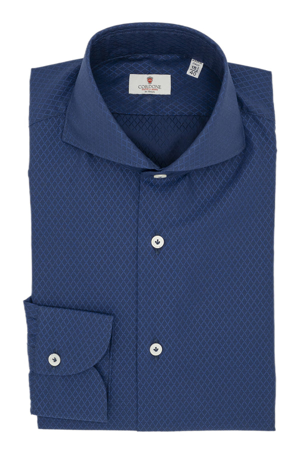 Dobby Shirt Blue Rhombs