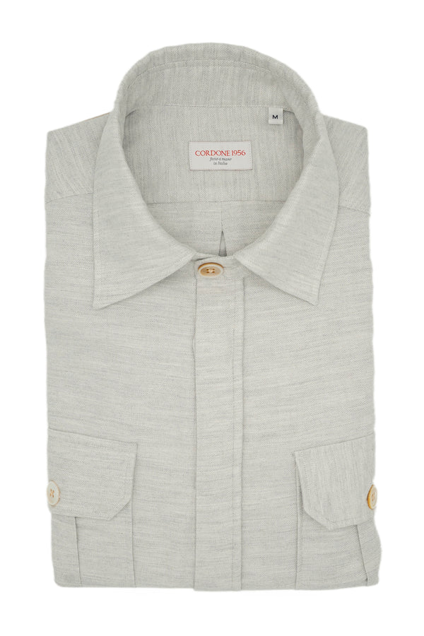 Safari Flannel Overshirt Grey Melange