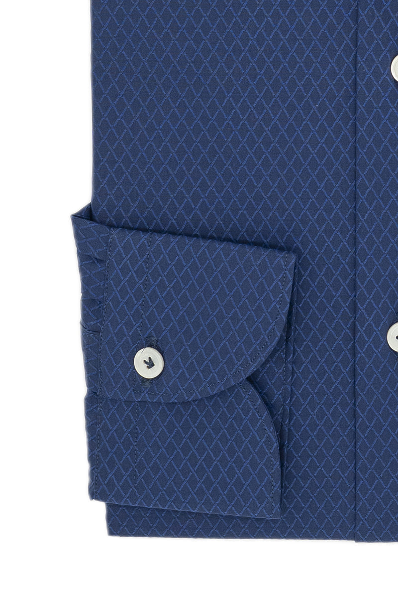 Dobby Shirt Blue Rhombs