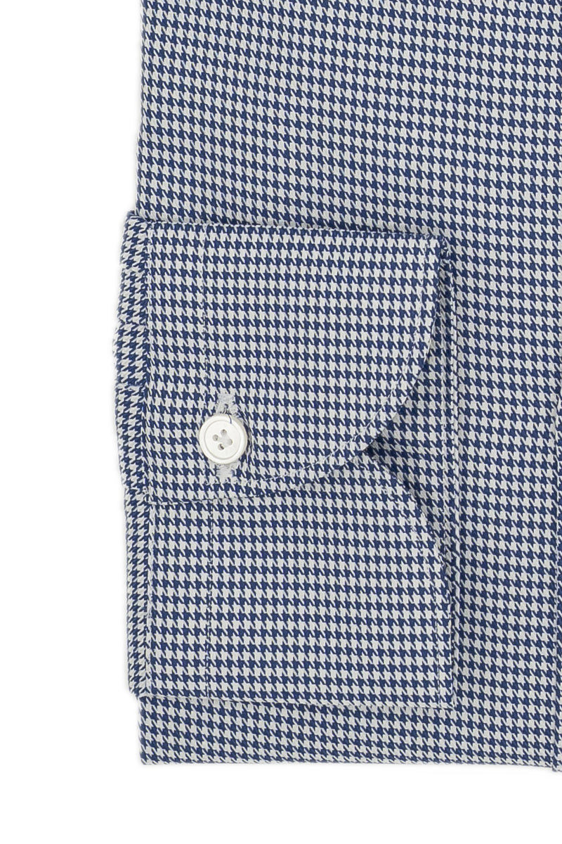 Camicia Pied-De-Poule Blu in twill Facile Stiro
