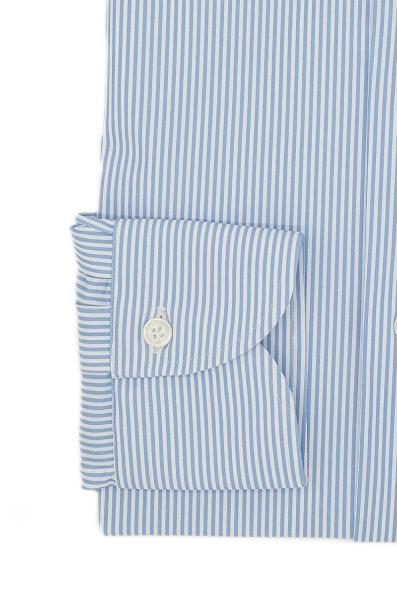 Striped Azure No Iron Techincal Fabrics Shirt