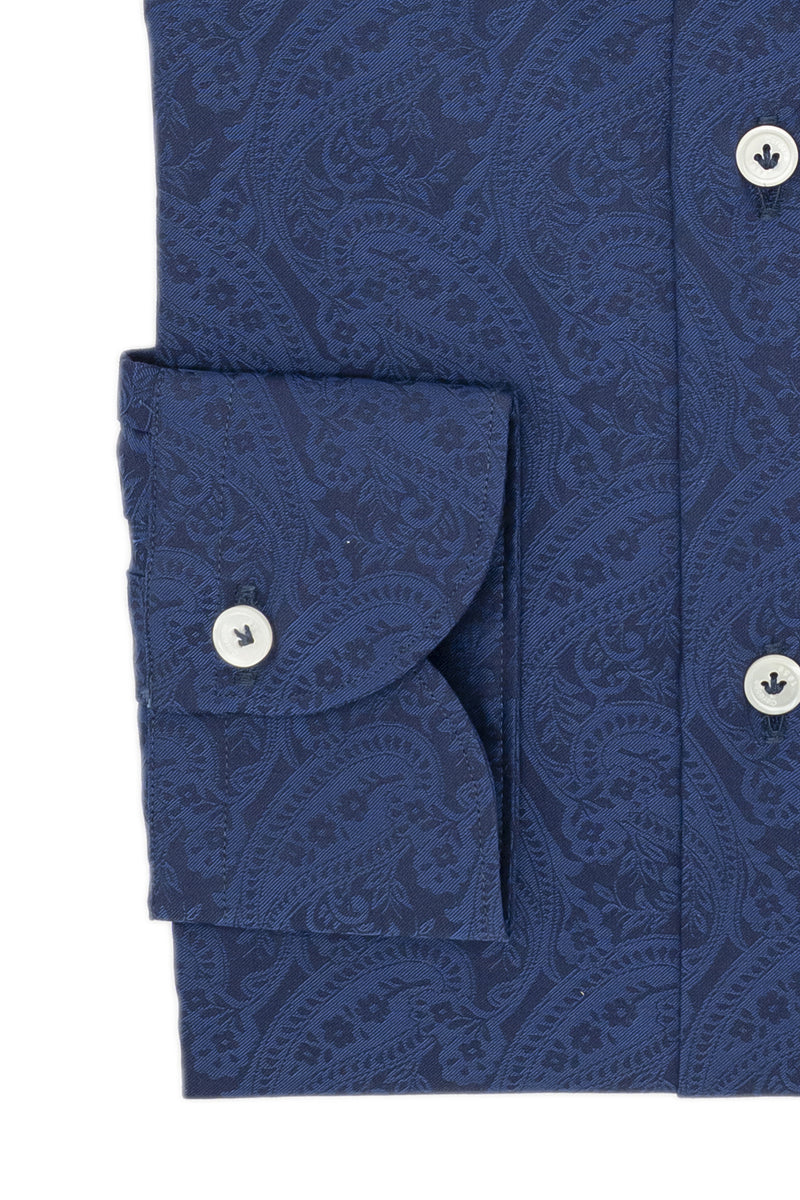Dobby Shirt Blue Pasley