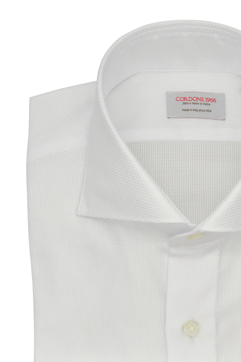 royal oxford dress shirt White Royal Oxford Solid Shirt Handmade Regular Fit / XXL 47