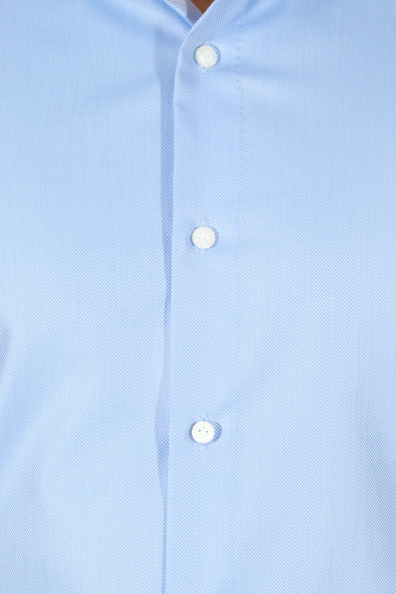 Handmade Light Azure Little Spina Shirt - Italian Cotton - Handmade in Italy