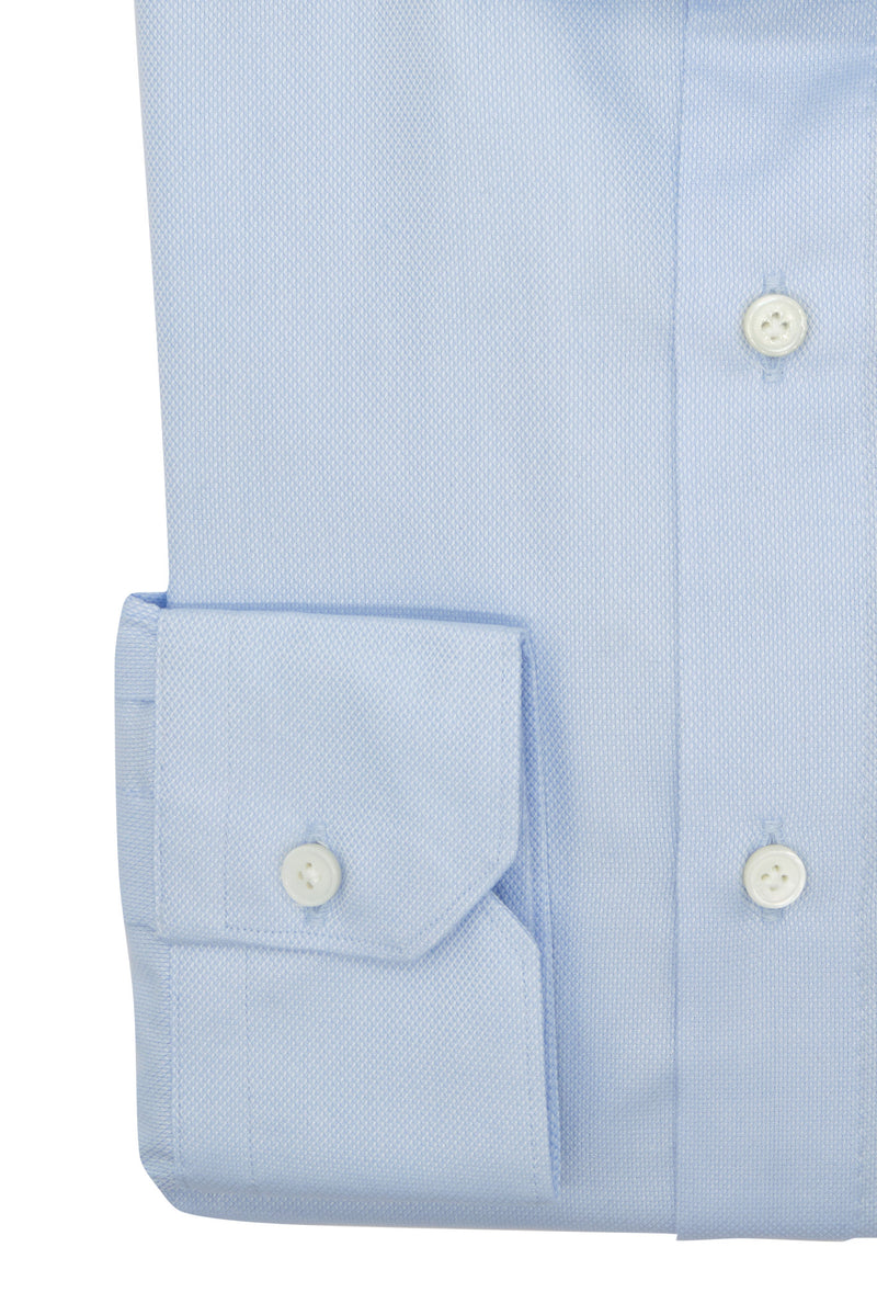 Handmade Light Azure Oxford Shirt- Italian Cotton - Handmade in Italy