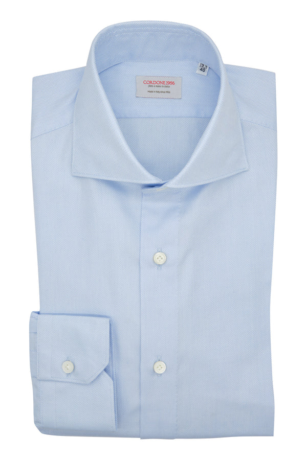 Handmade Light Azure Oxford Shirt- Italian Cotton - Handmade in Italy
