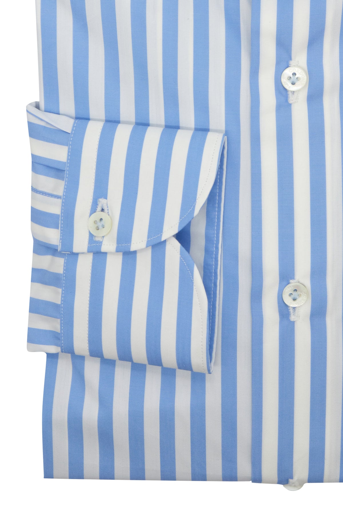 Classic White and Azure Striped Shirt - Italian Cotton - Handmade in I –  CORDONE1956