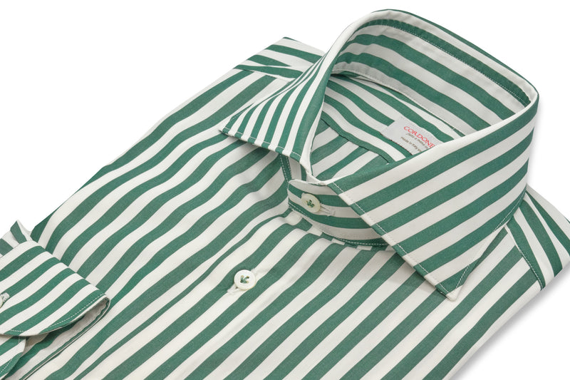 Bold Striped Popeline Shirt Green Regular Fit / S 39 - 15 Bold Striped Popeline Shirt Green Regular Fit / S 39 - 15