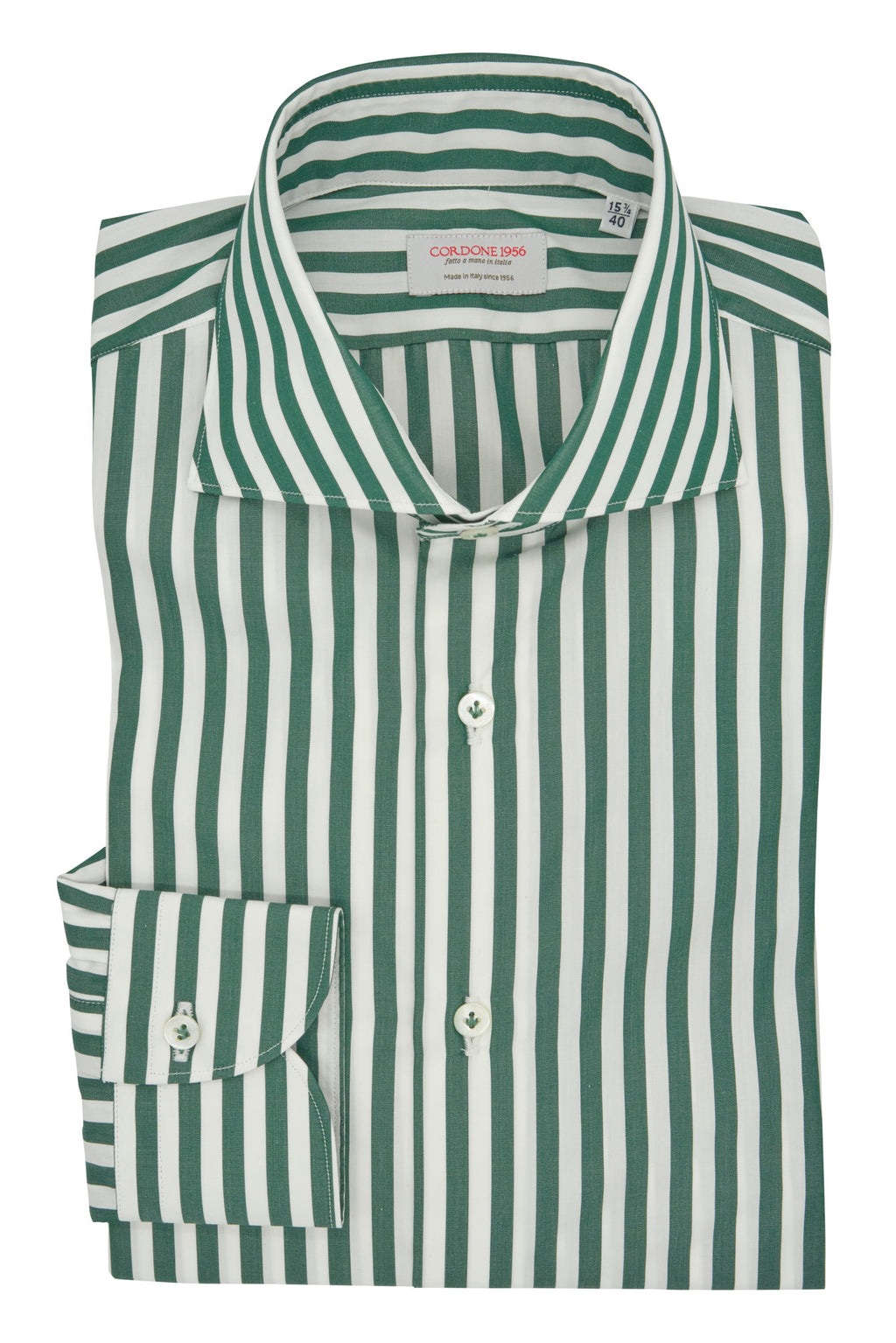 Bold Striped Popeline Shirt Green Slim Fit / XXL 47 - 19 Bold Striped Popeline Shirt Green Slim Fit / XXL 47 - 19