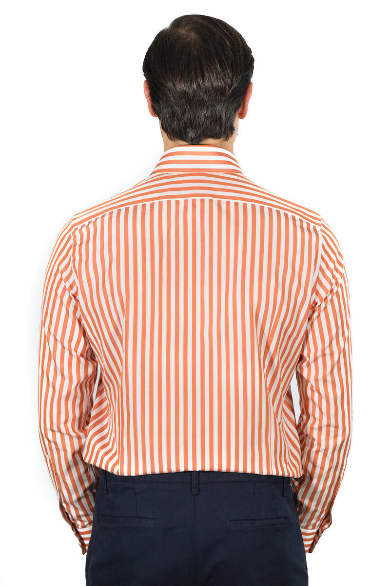 orange and white striped dress shirt Ralph Lauren Purple Label Orange Bengal Stripe Dress Shirt w/ White B