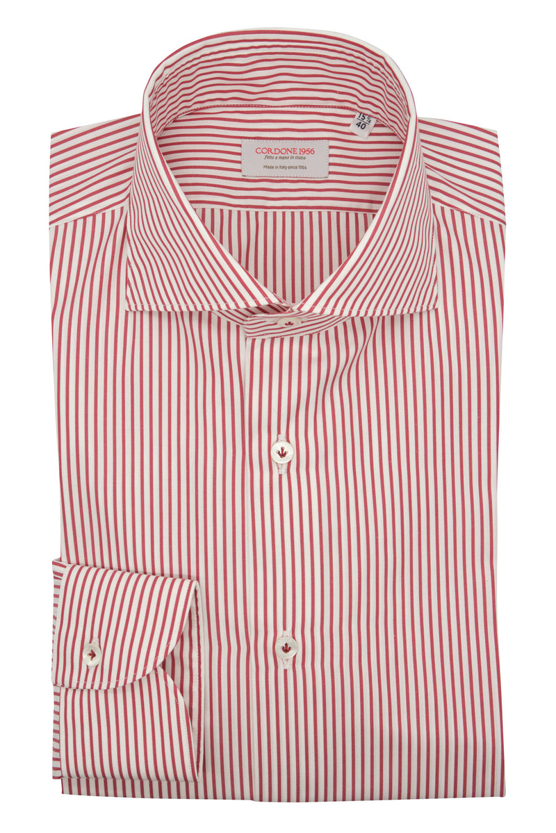 Striped Popeline Shirt Red Regular Fit / XS 37 Striped Popeline Shirt Red Regular Fit / XS 37