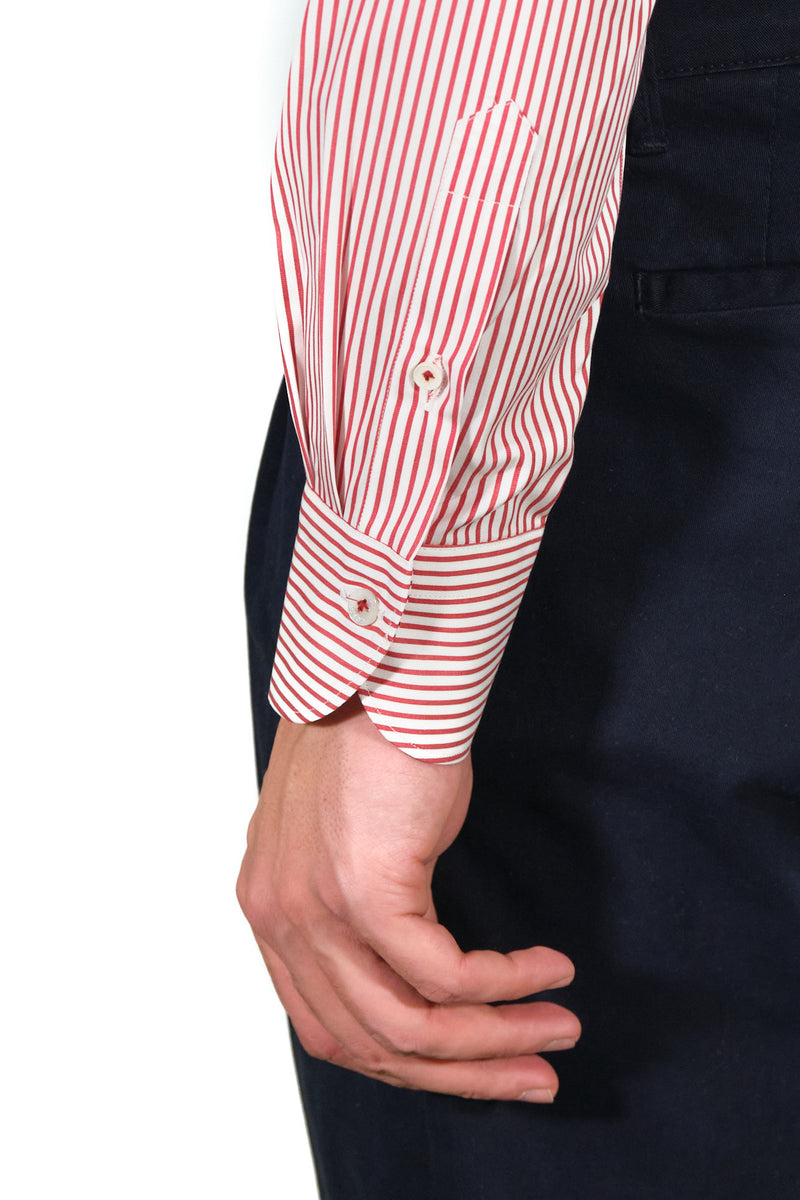 Striped Popeline Shirt Red Regular Fit / XS 37 Striped Popeline Shirt Red Regular Fit / XS 37