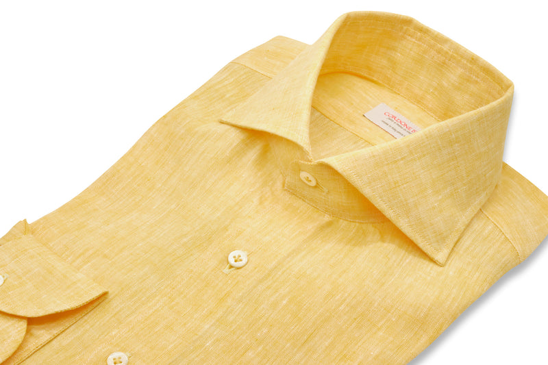 Yellow Linen Shirt - Italian Linen - Handmade in Italy