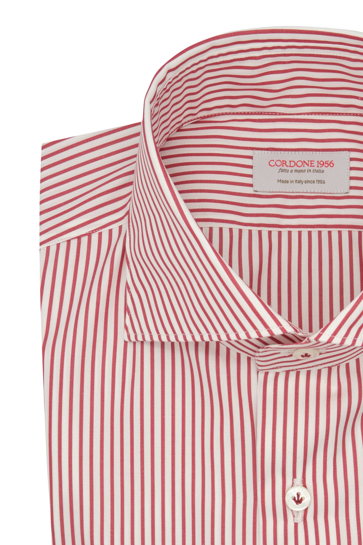 red striped dress shirt Striped Popeline Shirt Red Regular Fit / XS 37