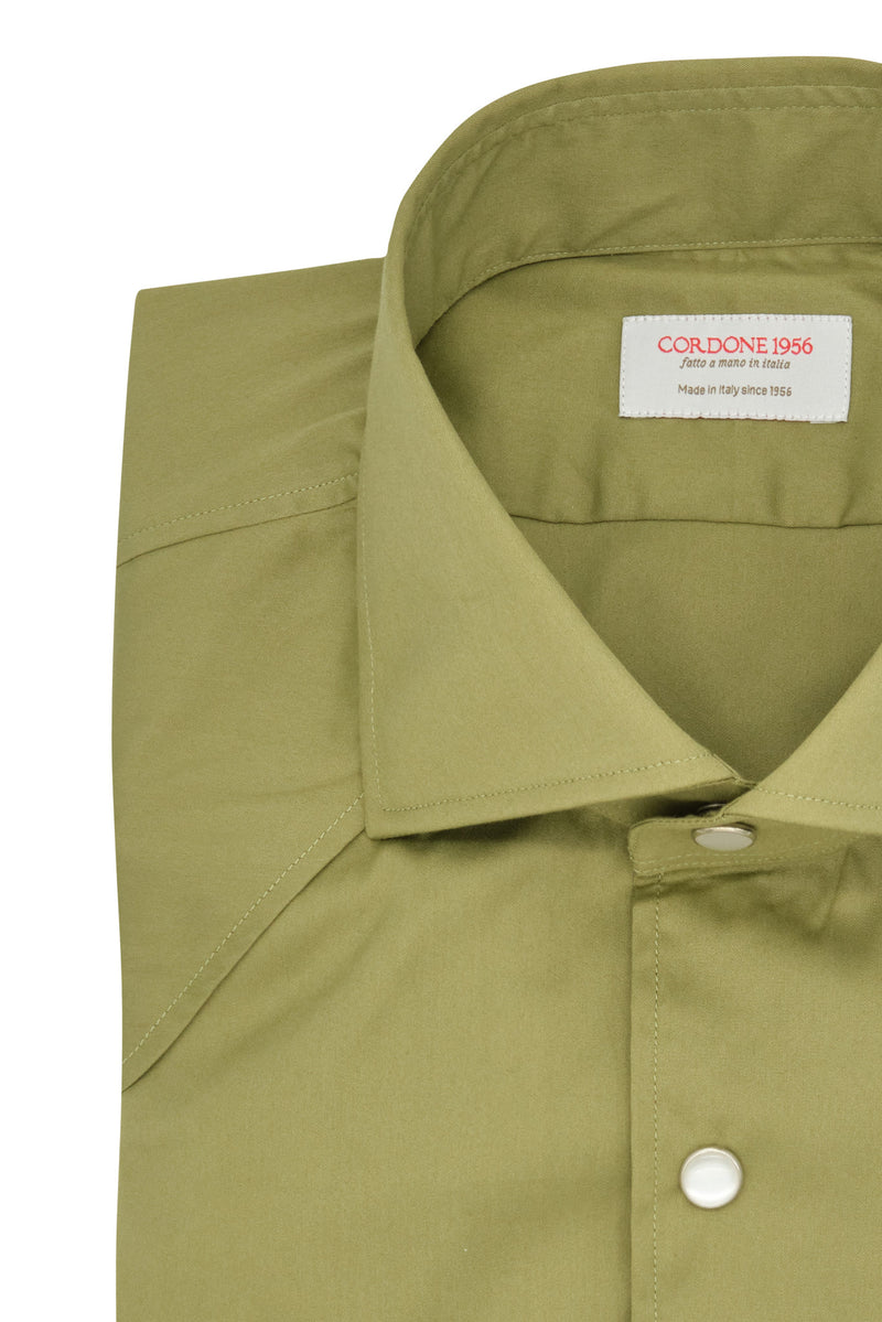 Green Tex Model Shirt - Italian Cotton - Handmade in Italy