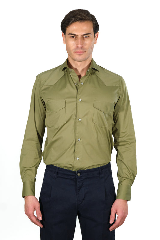 Green Tex Model Shirt - Italian Cotton - Handmade in Italy - VIP