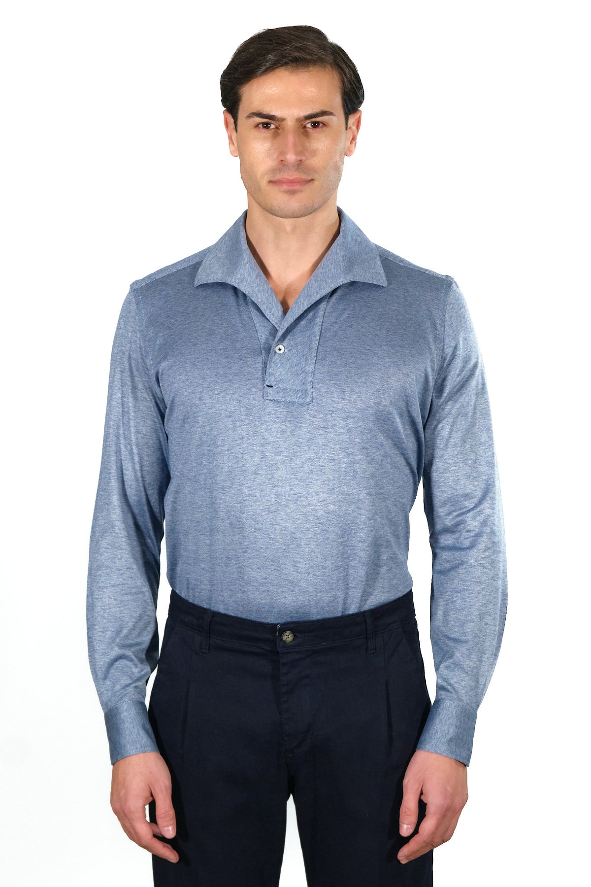 One Piece Azure Jersey Silk Polo Shirt – CORDONE1956