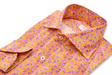 Lilac Flowers Shirt - Italian Linen - Handmade in Italy