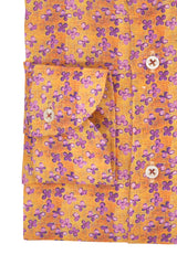 Lilac Flowers Shirt - Italian Linen - Handmade in Italy