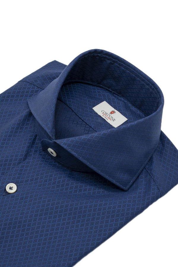 Dobby Shirt Blue Rhombs