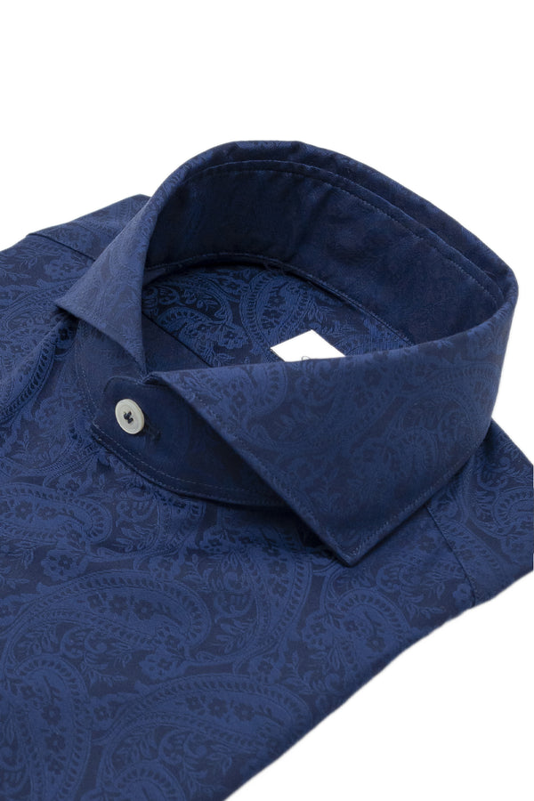 Dobby Shirt Blue Pasley