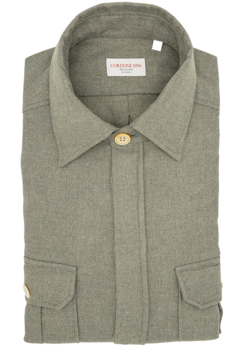 Safari Flannel Overshirt Military Green