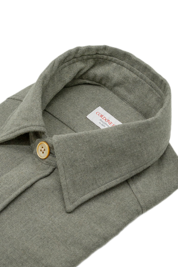 Safari Flannel Overshirt Military Green