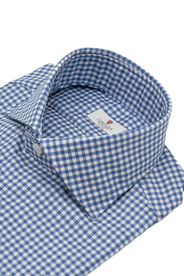 Easy Iron Check Twill Shirt Blue