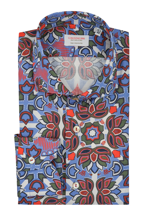 Abstract Flowear  Shirt - Italian Cotton  - Handmade in Italy