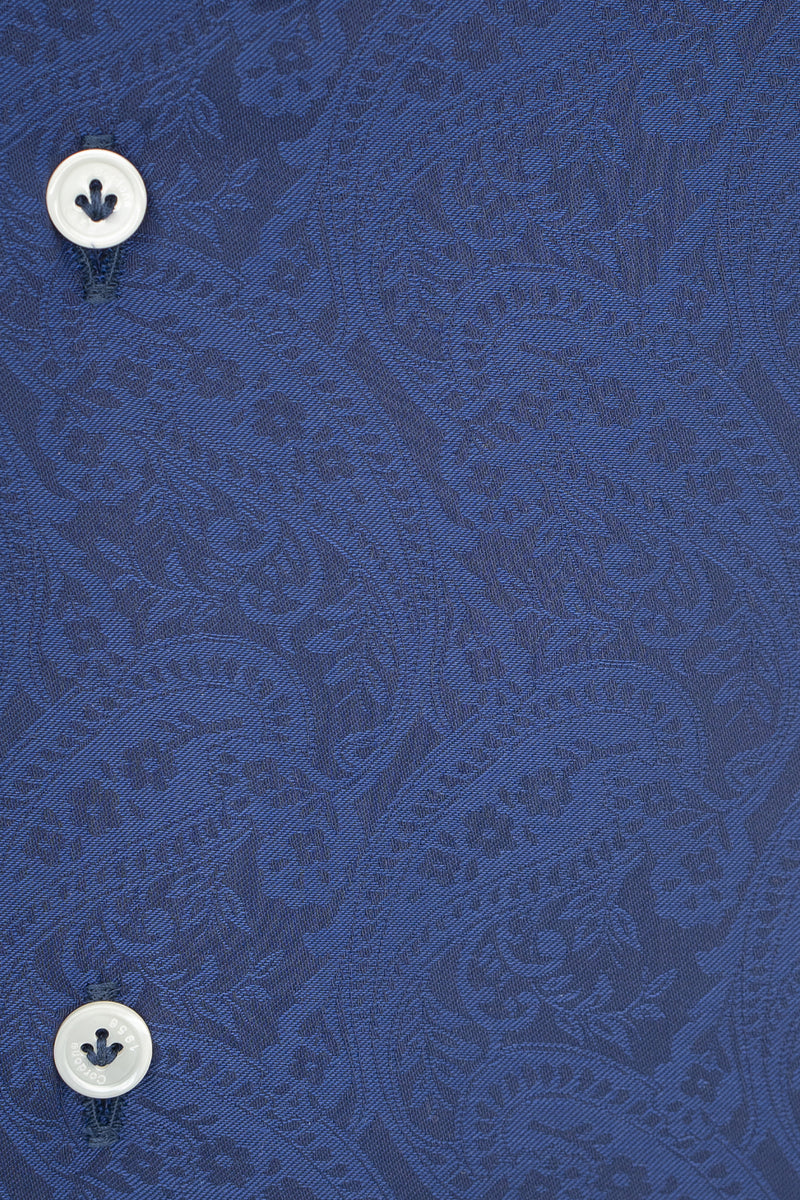 Dobby Shirt Blue Pasley